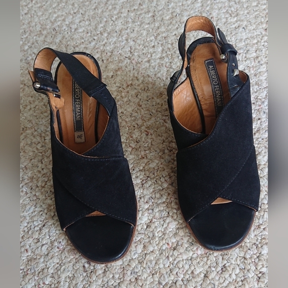 Alberto Fermani Black suede Leather Heels size 37 - Picture 6 of 15